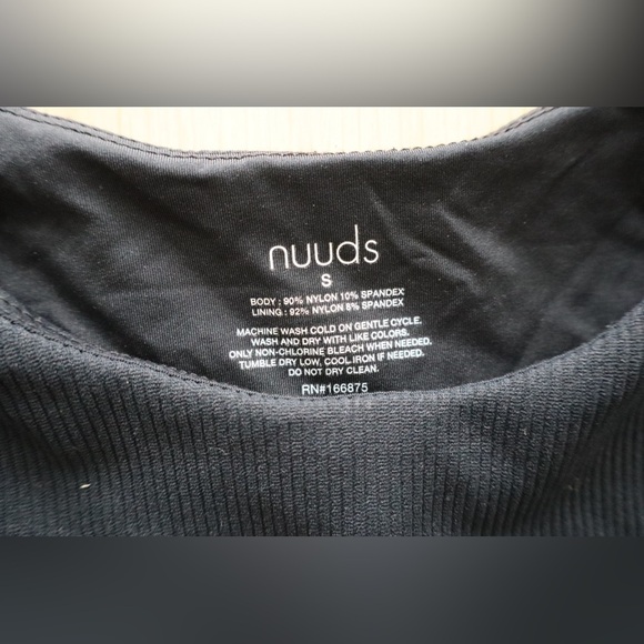 Nuuds Black Ribbed Sleeveless Bodysuit - Picture 5 of 5